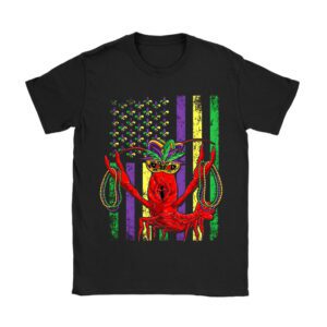 American Flag Mardi Gras T-shirt Mardi Gras Crawfish Outfit T-Shirt