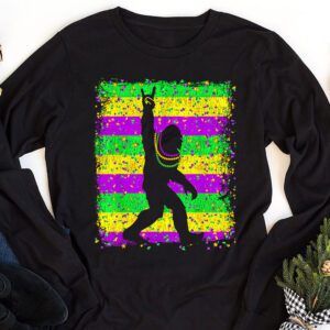 Bigfoot Mardi Gras Sasquatch Funny Men Kids Gift Tee Longsleeve Tee 1 2