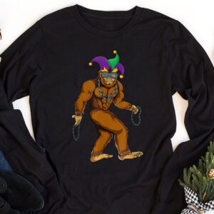 Bigfoot Mardi Gras Sasquatch Funny Men Kids Gift Tee Longsleeve Tee 1 3