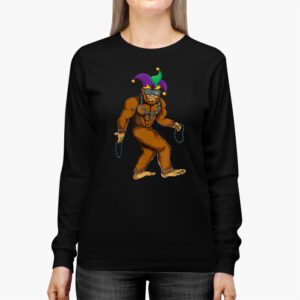 Bigfoot Mardi Gras Sasquatch Funny Men Kids Gift Tee Longsleeve Tee 2 3