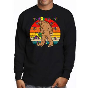 Bigfoot Mardi Gras Sasquatch Funny Men Kids Gift Tee Longsleeve Tee 3 4