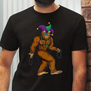 Bigfoot Mardi Gras Sasquatch Funny Men Kids Gift Tee T Shirt 2 3