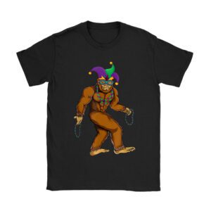 Bigfoot Mardi Gras Sasquatch Funny Men Kids Gift Tee T-Shirt