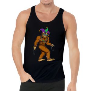 Bigfoot Mardi Gras Sasquatch Funny Men Kids Gift Tee Tank Top 3 3