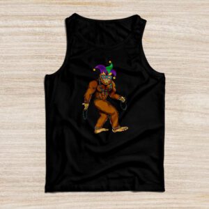 Bigfoot Mardi Gras Sasquatch Funny Men Kids Gift Tee Tank Top