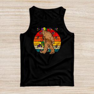 Bigfoot Mardi Gras Sasquatch Funny Men Kids Gift Tee Tank Top