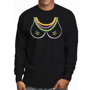 Boobshirt Mardi Gras 2024 Shirt Funny Beads Boobs Outline Longsleeve Tee 3 1