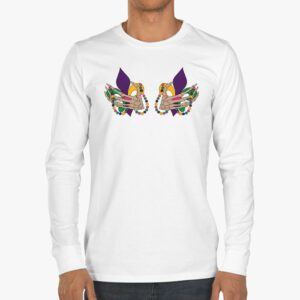 Boobshirt Mardi Gras 2024 Shirt Funny Beads Boobs Outline Longsleeve Tee 3 2