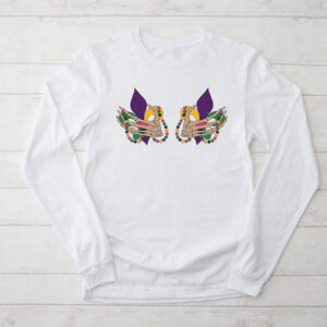 Boobshirt Mardi Gras 2024 Shirt Funny Beads Boobs Outline Longsleeve Tee