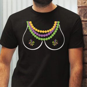 Boobshirt Mardi Gras 2024 Shirt Funny Beads Boobs Outline T Shirt 2 1