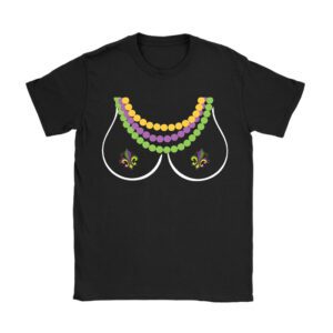 Boobshirt Mardi Gras 2024 Shirt Funny Beads Boobs Outline T-Shirt