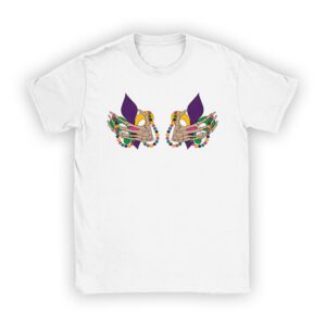 Boobshirt Mardi Gras 2024 Shirt Funny Beads Boobs Outline T-Shirt