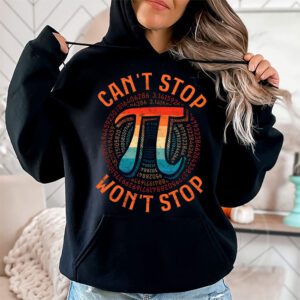 Cant Stop Pi Wont Stop Pi Day Vintage Retro Math Lover Hoodie 1 2