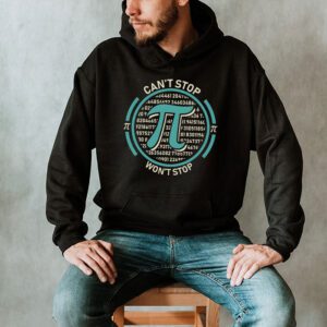 Cant Stop Pi Wont Stop Pi Day Vintage Retro Math Lover Hoodie 2