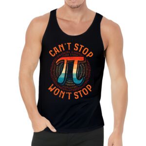 Cant Stop Pi Wont Stop Pi Day Vintage Retro Math Lover Tank Top 3 2