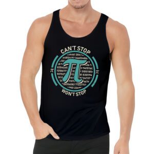 Cant Stop Pi Wont Stop Pi Day Vintage Retro Math Lover Tank Top 3