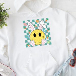 Cute Bunny Rabbit Face Groovy Glasses Girl Happy Easter Day Hoodie 1 3