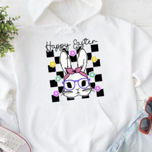 Cute Bunny Rabbit Face Groovy Glasses Girl Happy Easter Day Hoodie 1 4