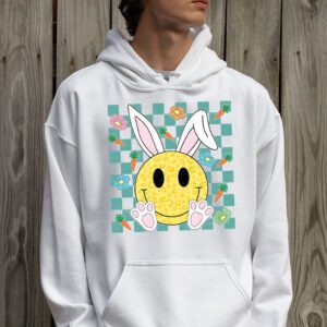 Cute Bunny Rabbit Face Groovy Glasses Girl Happy Easter Day Hoodie 2 3