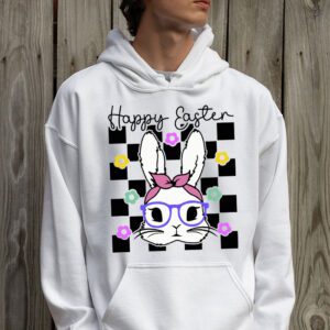 Cute Bunny Rabbit Face Groovy Glasses Girl Happy Easter Day Hoodie 2 4