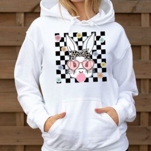 Cute Bunny Rabbit Face Groovy Glasses Girl Happy Easter Day Hoodie 3 1