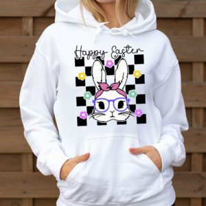 Cute Bunny Rabbit Face Groovy Glasses Girl Happy Easter Day Hoodie 3 3