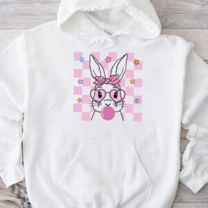 Cute Bunny Rabbit Face Groovy Glasses Girl Happy Easter Day Hoodie