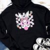Cute Bunny Rabbit Face Groovy Glasses Girl Happy Easter Day Hoodie