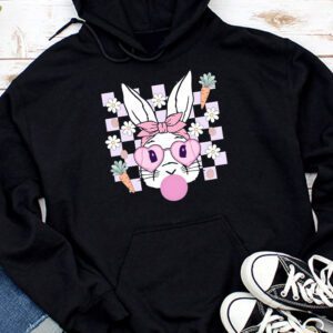 Cute Bunny Rabbit Face Groovy Glasses Girl Happy Easter Day Hoodie