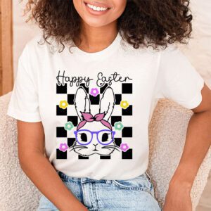Cute Bunny Rabbit Face Groovy Glasses Girl Happy Easter Day T Shirt 1 4