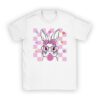 Cute Bunny Rabbit Face Groovy Glasses Girl Happy Easter Day T-Shirt