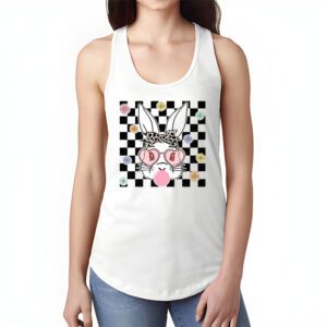 Cute Bunny Rabbit Face Groovy Glasses Girl Happy Easter Day Tank Top 1 1