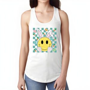 Cute Bunny Rabbit Face Groovy Glasses Girl Happy Easter Day Tank Top 1 3