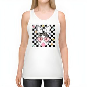 Cute Bunny Rabbit Face Groovy Glasses Girl Happy Easter Day Tank Top 2 1
