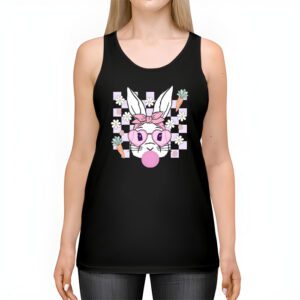 Cute Bunny Rabbit Face Groovy Glasses Girl Happy Easter Day Tank Top 2 2
