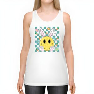 Cute Bunny Rabbit Face Groovy Glasses Girl Happy Easter Day Tank Top 2 3