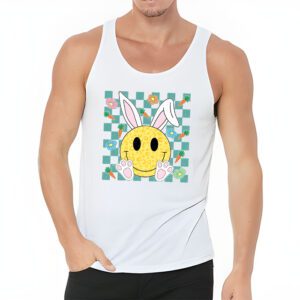 Cute Bunny Rabbit Face Groovy Glasses Girl Happy Easter Day Tank Top 3 3
