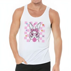 Cute Bunny Rabbit Face Groovy Glasses Girl Happy Easter Day Tank Top 3