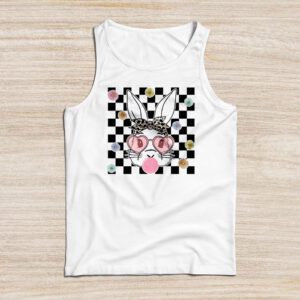 Cute Bunny Rabbit Face Groovy Glasses Girl Happy Easter Day Tank Top