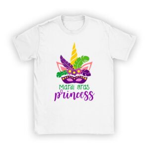 Cute Mardi Gras Princess Shirt Kids Toddler Girl Outfit T-Shirt