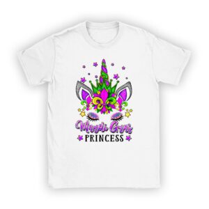 Cute Mardi Gras Princess Shirt Kids Toddler Girl Outfit T-Shirt