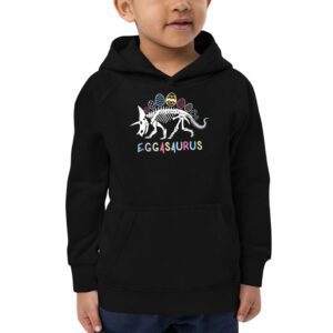 Eggasaurus Easter Stegosaurus Dinosaur Boys Kids Toddler Hoodie 2 1