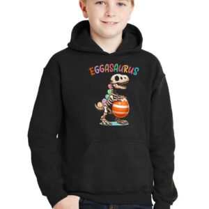 Eggasaurus Easter Stegosaurus Dinosaur Boys Kids Toddler Hoodie 3 2