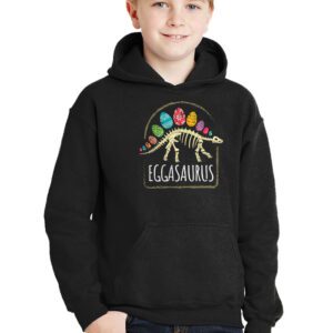 Eggasaurus Easter Stegosaurus Dinosaur Boys Kids Toddler Hoodie 3 3