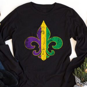 Fleur DeLis Mardi Gras Symbol Louisiana Carnival New Orlean Longsleeve Tee 1 3