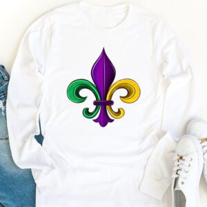 Fleur DeLis Mardi Gras Symbol Louisiana Carnival New Orlean Longsleeve Tee 1