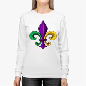 Fleur DeLis Mardi Gras Symbol Louisiana Carnival New Orlean Longsleeve Tee 2