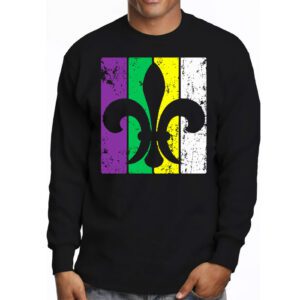 Fleur DeLis Mardi Gras Symbol Louisiana Carnival New Orlean Longsleeve Tee 3 1