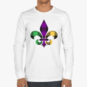 Fleur DeLis Mardi Gras Symbol Louisiana Carnival New Orlean Longsleeve Tee 3 2