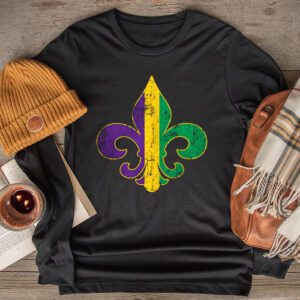 Fleur DeLis Mardi Gras Symbol Louisiana Carnival New Orlean Longsleeve Tee